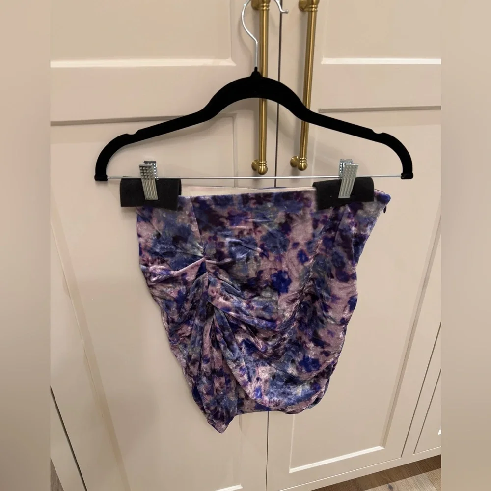 NWT Isabel Marant Guilayo Floral print velvet mini skirt - Picture 2 of 11